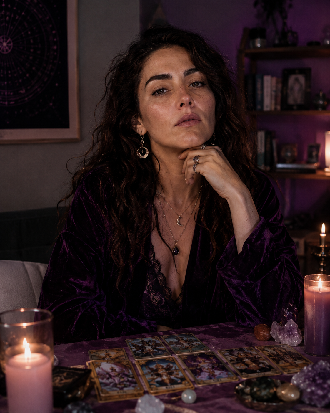 Veyla, intuitive reader, by candlelight